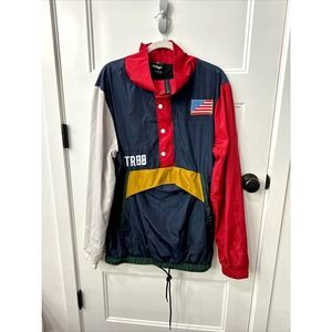 ENTREE LIFESTYLE MISUNDERSTOOD USA OLYMPIC WINDBREAKER PULLOVER TRACK JACKET
